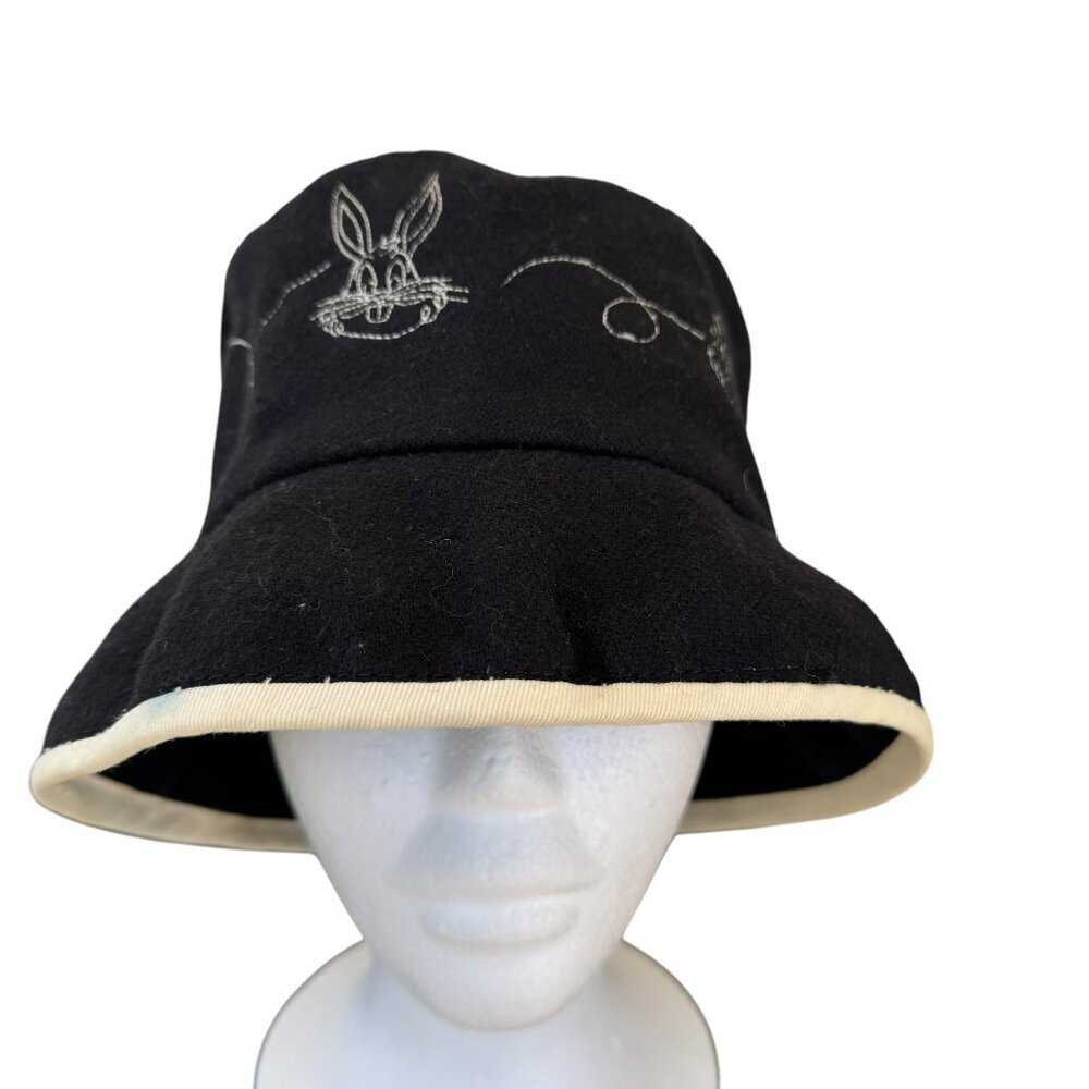 Warner Bros Acme Clothing Co Vintage 1991 Looney Tunes Black Bucket Hat L